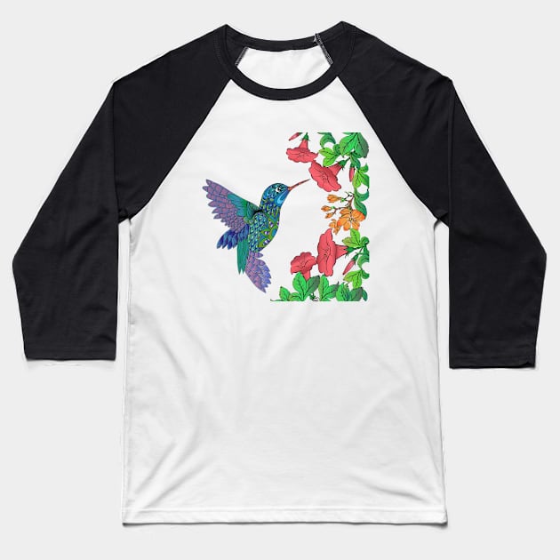 Beyond Nectar- Hummingbird Baseball T-Shirt by InfiniIDnC